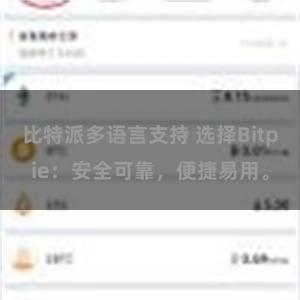 比特派多语言支持 选择Bitpie：安全可靠，便捷易用。