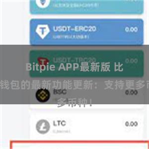 Bitpie APP最新版 比特派钱包的最新功能更新：支持更多币种！