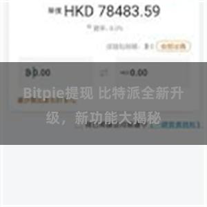 Bitpie提现 比特派全新升级，新功能大揭秘