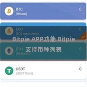 Bitpie APP功能 Bitpie支持币种列表