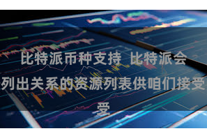 比特派币种支持 比特派会列出关系的资源列表供咱们接受