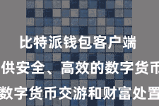 比特派钱包客户端 旨在提供安全、高效的数字货币交游和财富处置就业